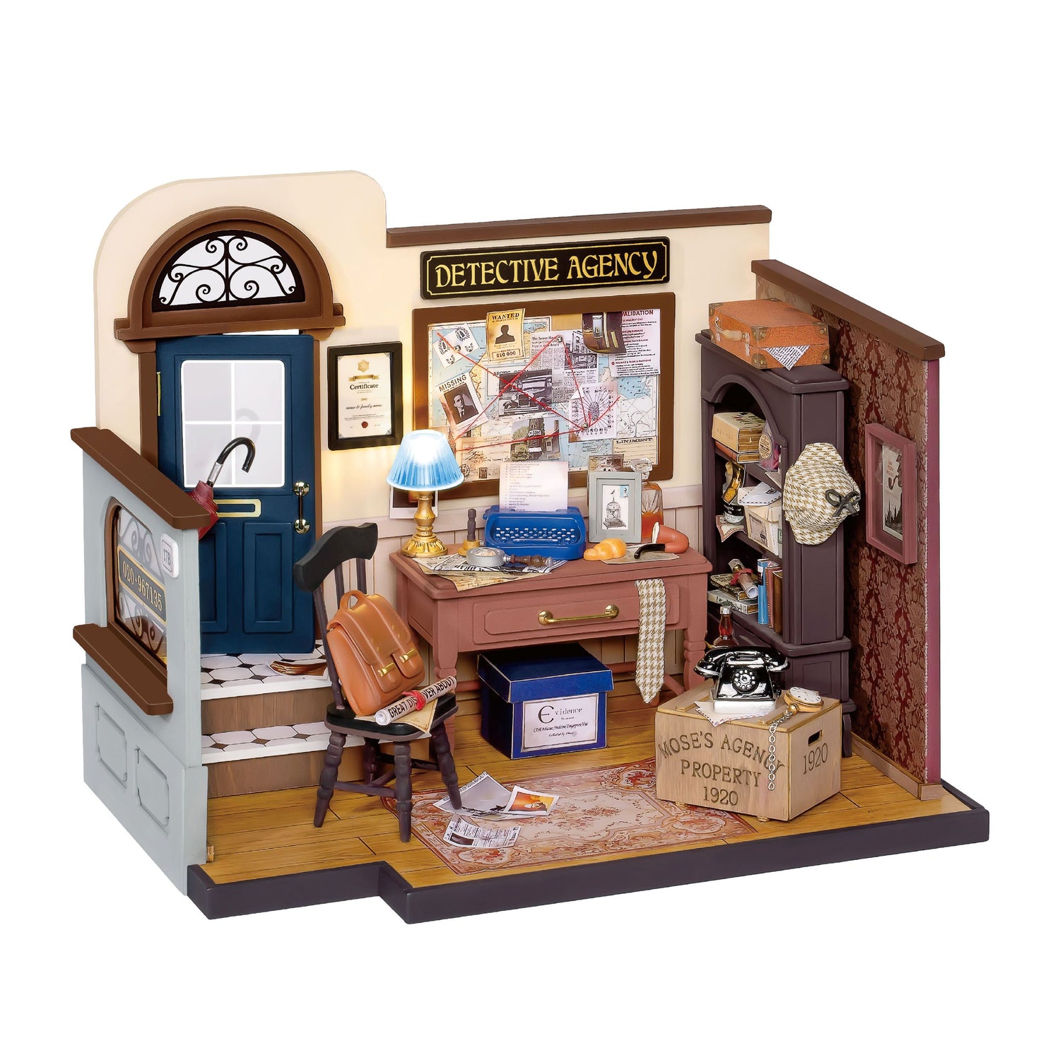 Miniature Dollhouse Kit - Mose’s Detective Agency DIY 3D Puzzle