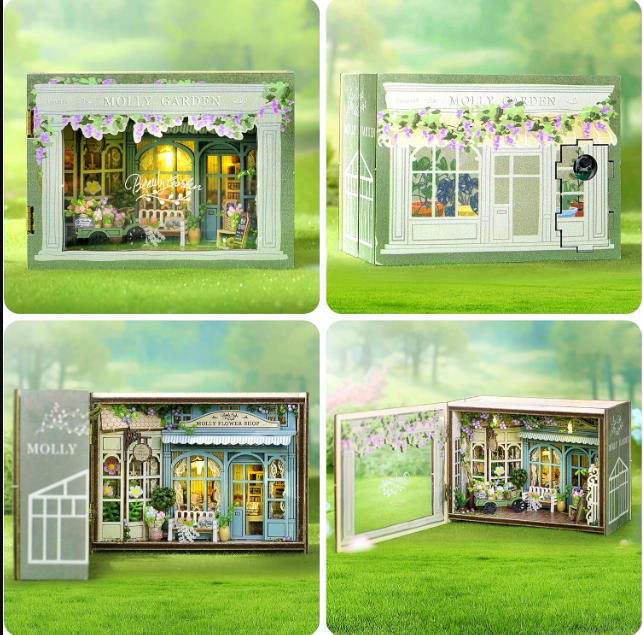 Doll House Kit Wooden Puzzle Assembly Building Model Toys Hourly Light Studio Bedroom Decoration With Furniture Wooden Dollhouse