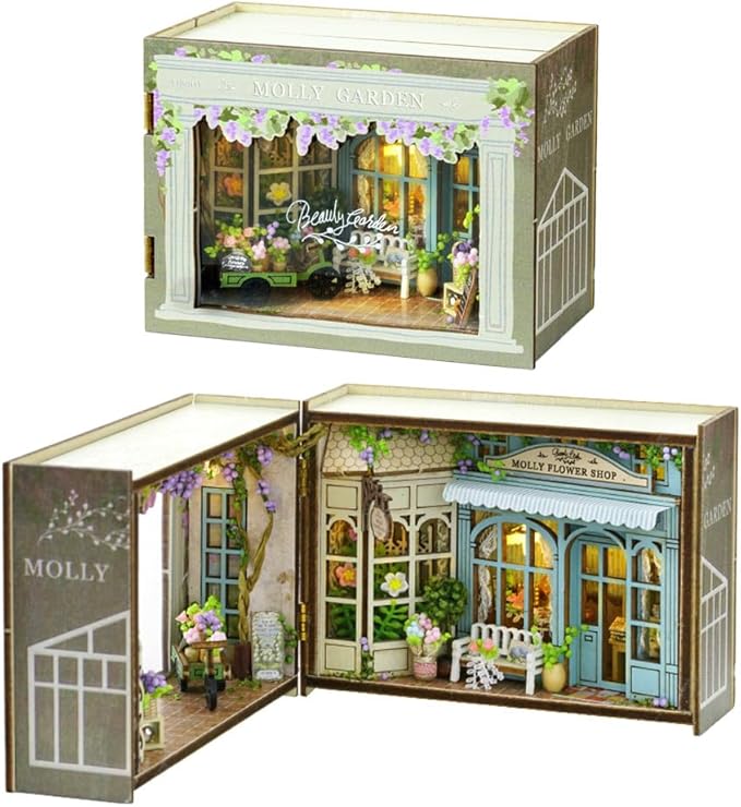 Doll House Kit Wooden Puzzle Assembly Building Model Toys Hourly Light Studio Bedroom Decoration With Furniture Wooden Dollhouse