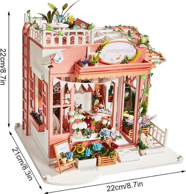 Mini Doll House Kit DIY Flower House Handmade 3D Puzzle Assembly Building Model Toys Home Bedroom Decoration with Furniture Gift