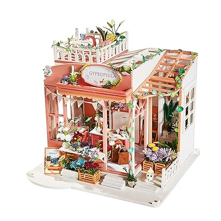 Mini Doll House Kit DIY Flower House Handmade 3D Puzzle Assembly Building Model Toys Home Bedroom Decoration with Furniture Gift