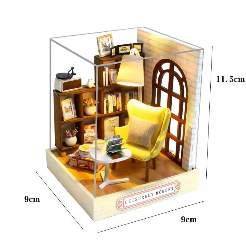 Magic Wooden Doll House Mini Kit DIY Handmade Assembly Model