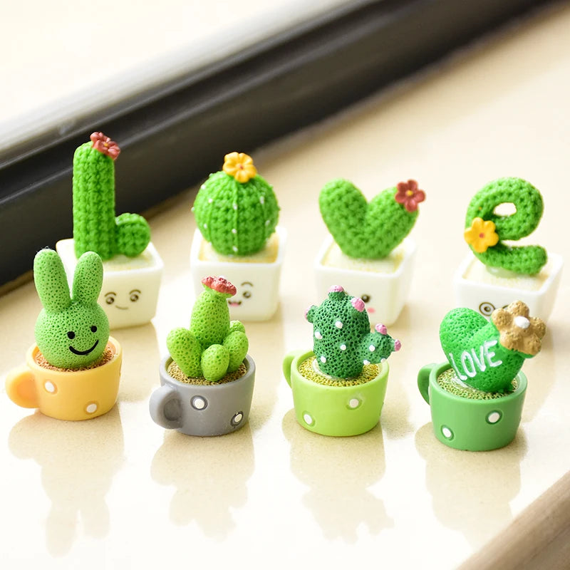 Mini Resin Cactus Plant Set – Home & Desktop Decor  (4 Pcs)