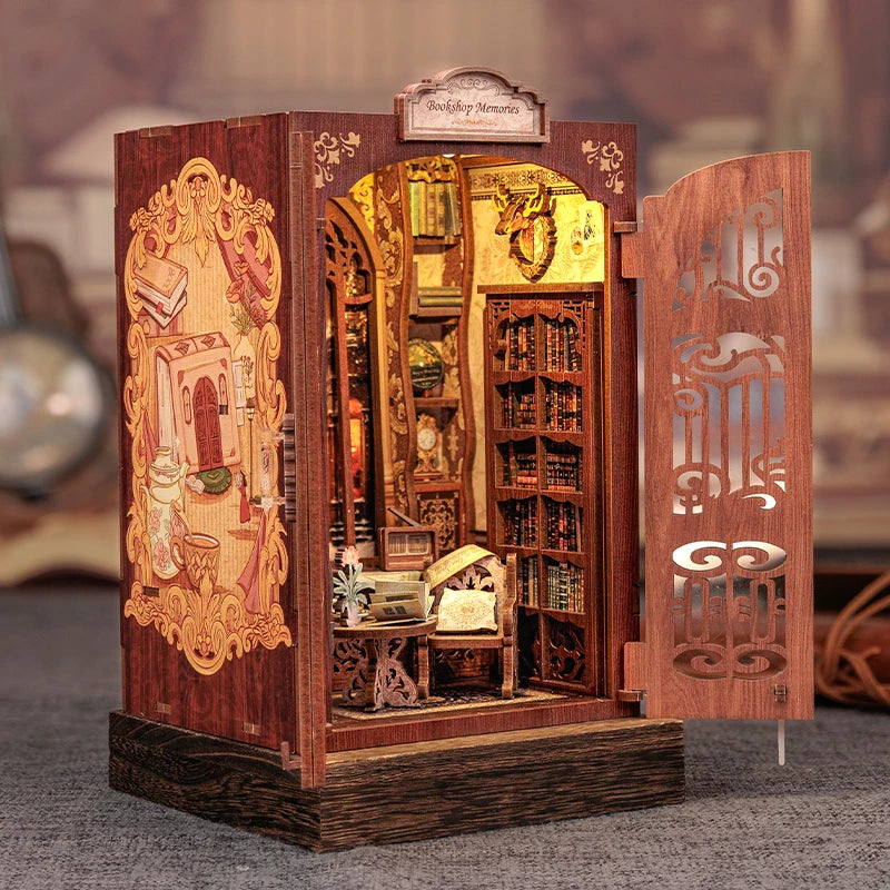 Dollhouse with Illuminated Bookshelf