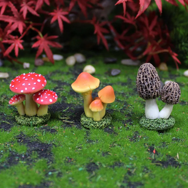 Mini Mushroom Figurine – Resin Decorative Ornament for Fairy Gardens, Bonsai, and Dollhouses