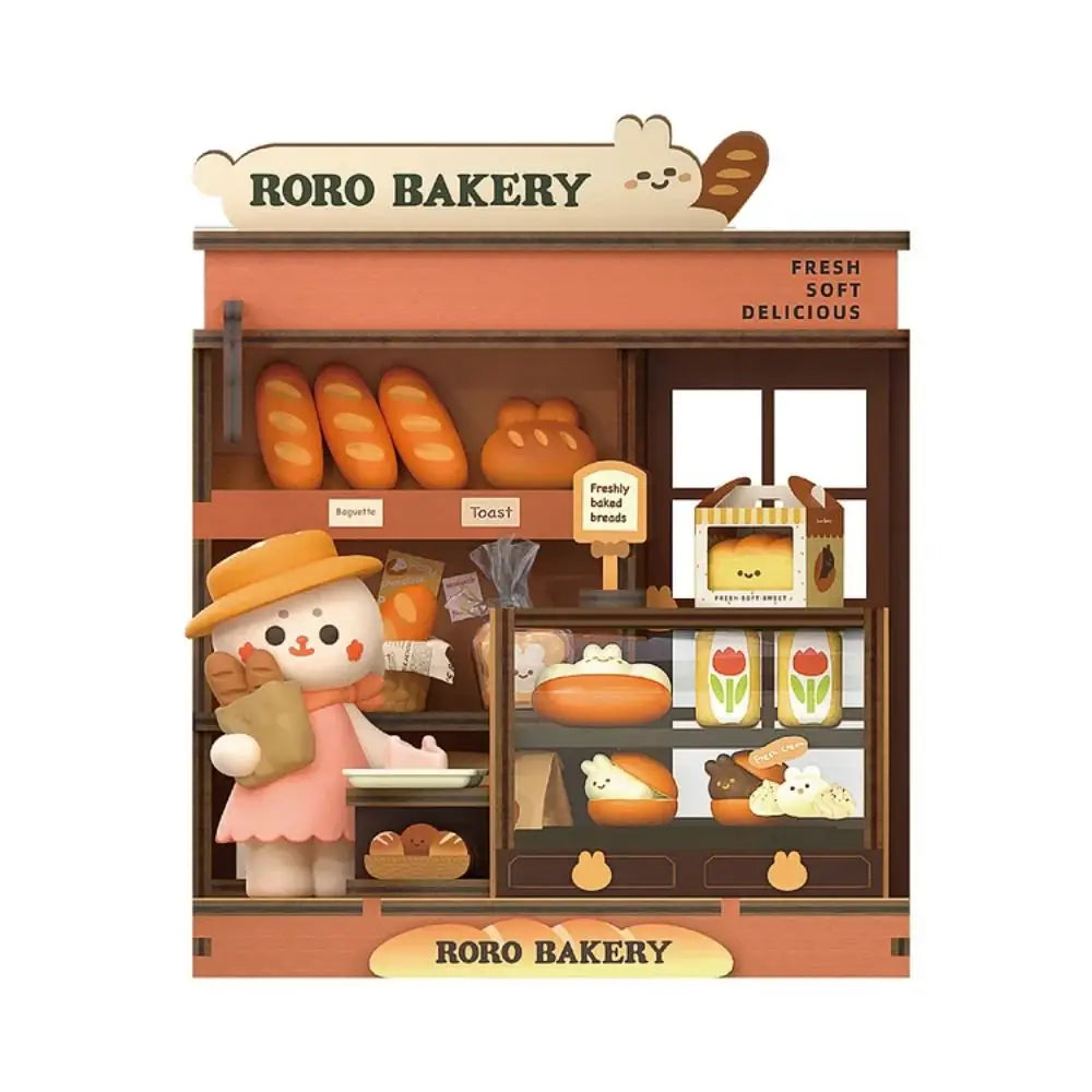 1:20 Miniature Wooden Bakery Kit - Roro’s Charming Bakery with Realistic Details and Miniature Food