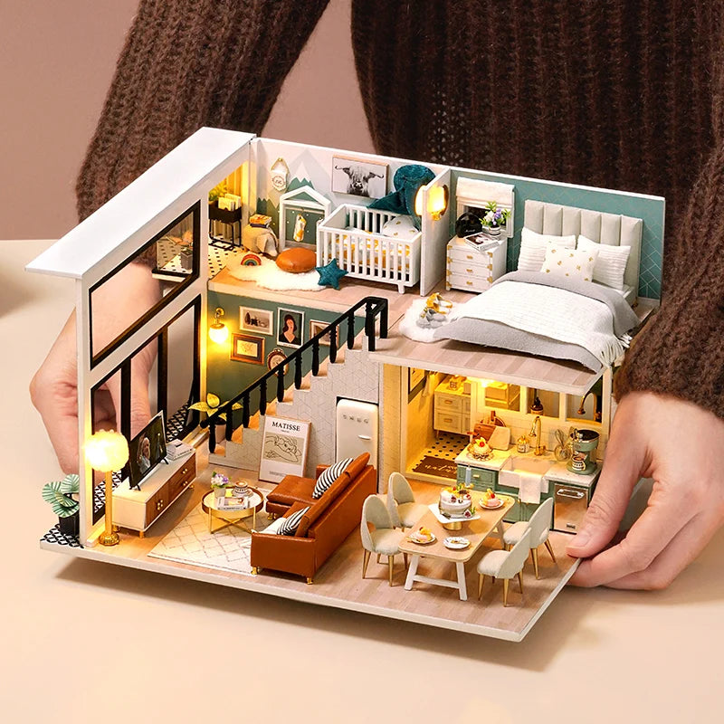 Cozy Dollhouse Miniature Kit with Furniture