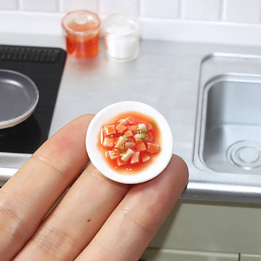 Miniature Tofu Plate – 1:12 Dollhouse Kitchen Accessory