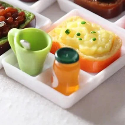 Lifelike Miniature Breakfast Food Set – Ideal for Dollhouse Decor and Imaginative Play