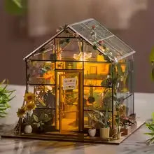 Mini Doll House Kit DIY Flower House Handmade 3D Puzzle Assembly Building Model Toys Home Bedroom Decoration with Furniture Gift