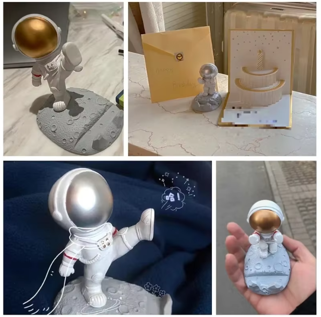 Office Desk Decoration Nordic Style Astronauts Mobile Phone Stand Holder Ornaments Resin Spaceman Bracket Toys Gift