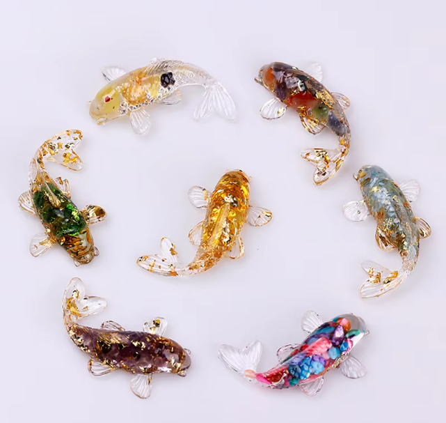 Natural Crystal Gravel Fish Shape Small Ornaments Decorative Mini Figurines Desktop Miniatures