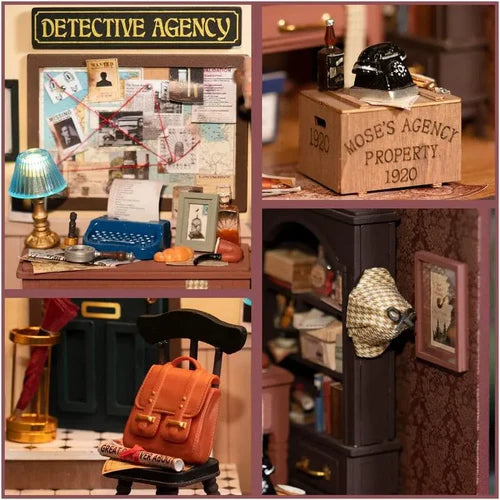 Miniature Dollhouse Kit - Mose’s Detective Agency DIY 3D Puzzle