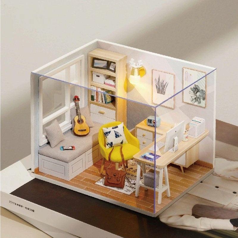 DIY Wooden Miniature Kitchen Kit – 3D Puzzle Handmade Assembly Model with LED | Creative Gift & Home Decor