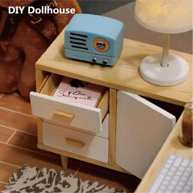 DIY Wooden Miniature Kitchen Kit – 3D Puzzle Handmade Assembly Model with LED | Creative Gift & Home Decor